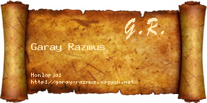 Garay Razmus névjegykártya
